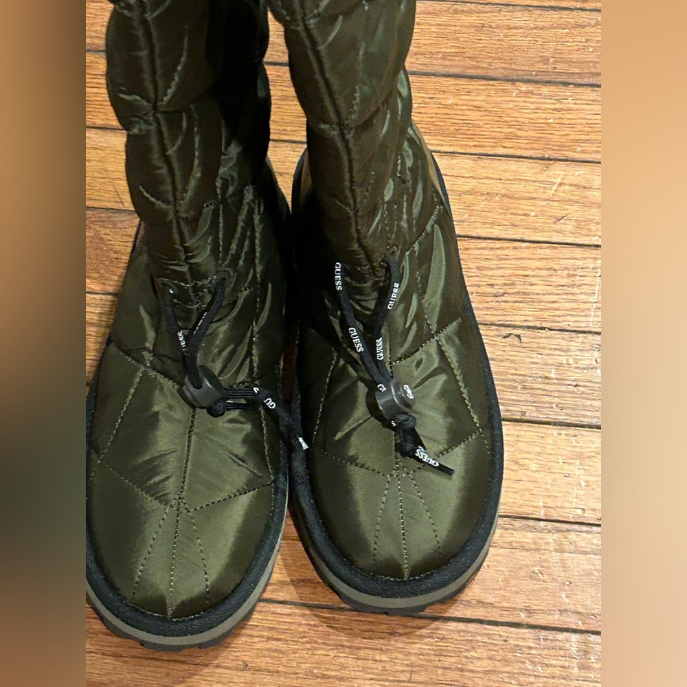 Guess Olive Green Quilted Winter Boots size 7.5 new - Picture 6 of 16